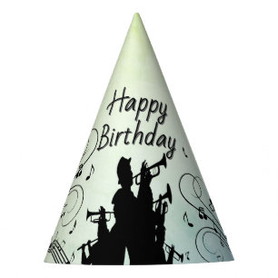 Horn Section Trumpet Jazz Music Birthday Green Partyhütchen