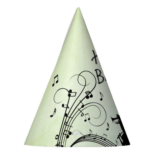 Horn Section Trumpet Jazz Music Birthday Green Partyhütchen (Links)