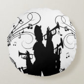 Horn Section Trumpet Jazz Music Rundes Kissen (Vorderseite)
