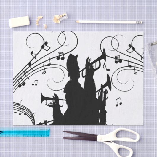 Horn Section Trumpet Jazz Music Seidenpapier (Handwerk)