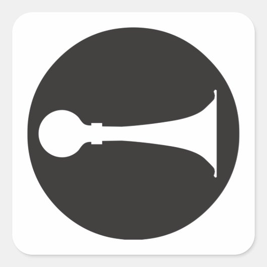 Horn-Symbol Quadratischer Aufkleber (Vorderseite)