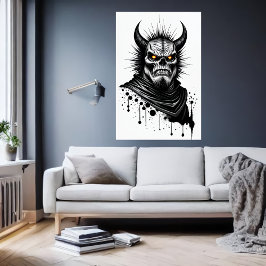 Horn und gelbe Augen | Art der AI Poster