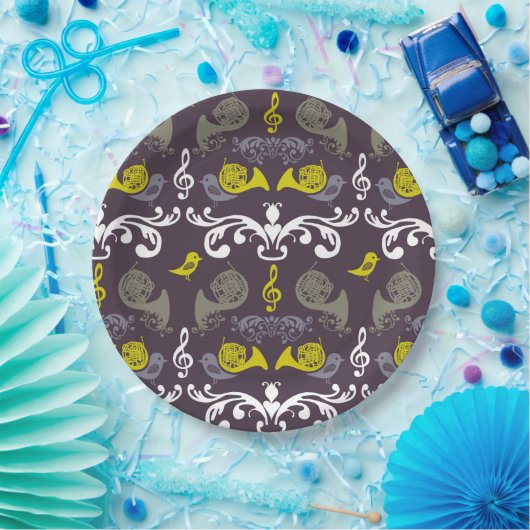 Horn und Vögel Pappteller (Party)