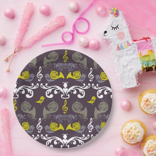 Horn und Vögel Pappteller (Party)