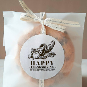 Horn von Plenty   ERNTEDANK Runder Aufkleber