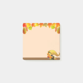 Horn von Plenty, Herbstlaub auf Beige Post-it Klebezettel