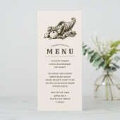 Horn von Plenty | Menü Erntedank Menükarte (Stehend Vorderseite)