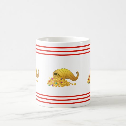 Horn von viel und roten Streifen Kaffeetasse (Mittel)