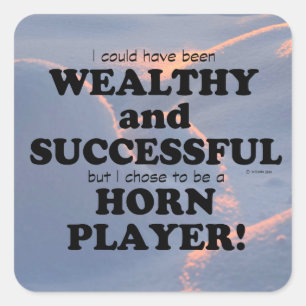 Horn Wealthy & Successful Square Sticker