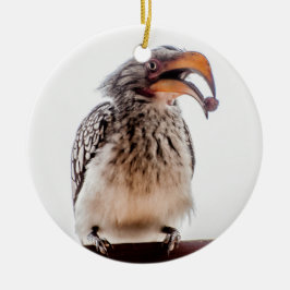 Hornbill mit Saatgut in Mund Keramik Ornament