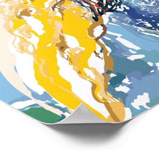 Hornbill Tropischer Bird Abstrakt Art Kleines Post Poster (Ecke)