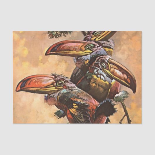 "Hornbills" Fantasy Art von Harry Rountree Seidenpapier (Vorderseite)
