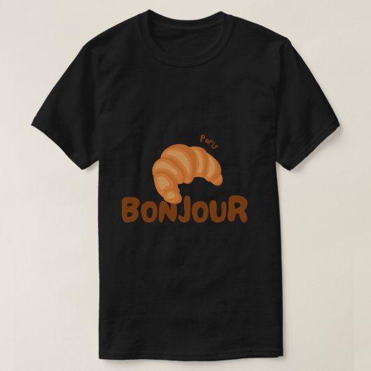 Hörnchen 🥐 bonjour T-Shirt (Design vorne)