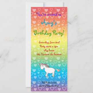 Hörnchen Einhorn am Regenbogengeburtstag Einladung