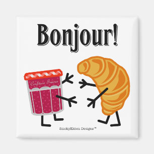 Hörnchen und Stau - Bonjour! Magnet