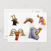 Horned Animals Postkarte (Vorne/Hinten)