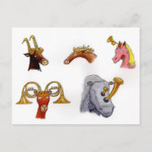 Horned Animals Postkarte (Vorderseite)