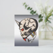 Horned Cyborg Robot Postkarte (Stehend Vorderseite)