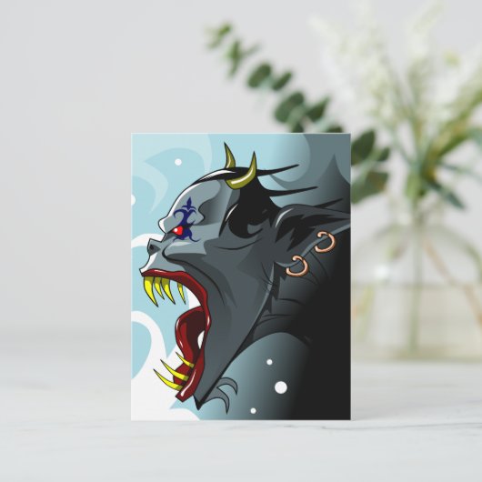 Horned-Dämon Postkarte (Stehend Vorderseite)