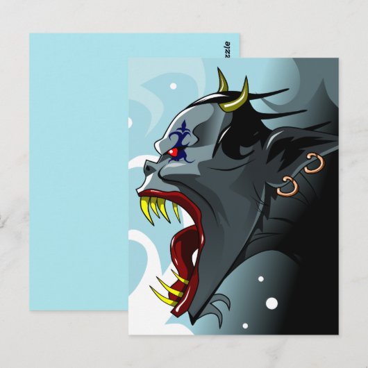 Horned-Dämon Postkarte (Vorne/Hinten)