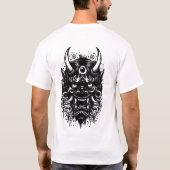 Horned Devil Line Art Back Graphic Tee (Rückseite)