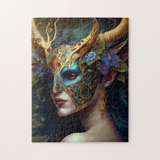 Horned Elf Woman Fantasy Art Puzzle (Vertikal)