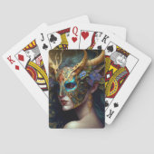Horned Elf Woman Fantasy Art Spielkarten (Rückseite)