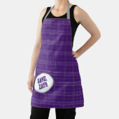 Horned Frosch Lila Karierter Pattern Game Day Schürze (InSitu)