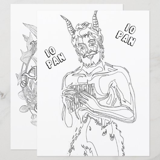 Horned God Pan Wicca Pagan Farbpapier (Vorne/Hinten)