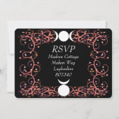 Horned God & Triple Goddess Wiccan Wedding RSVP Einladung (Rückseite)
