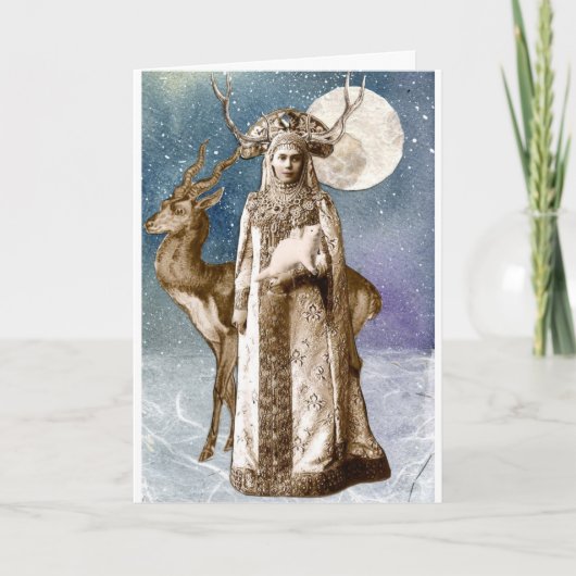 Horned Goddess Solstice Greetings Card Karte (Vorderseite)