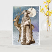 Horned Goddess Solstice Greetings Card Karte (Gelbe Blume)