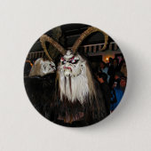Horned Japanese Devil Mask Button (Vorderseite)