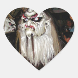 Horned Japanese Devil Mask Herz-Aufkleber