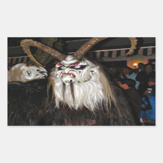 Horned Japanese Devil Mask Rechteckiger Aufkleber