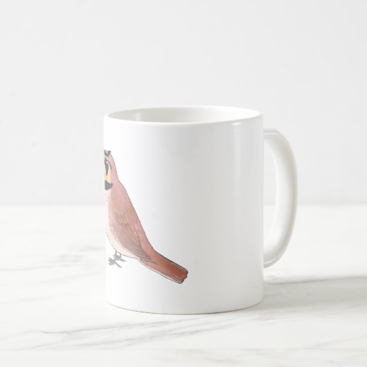 Horned Lark Vogelart Aquarellkunst Kaffeetasse (VorderseiteRechts)