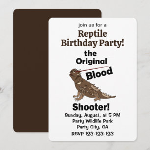 Horned Lizard Original Blood Shooter Reptil Party Einladung
