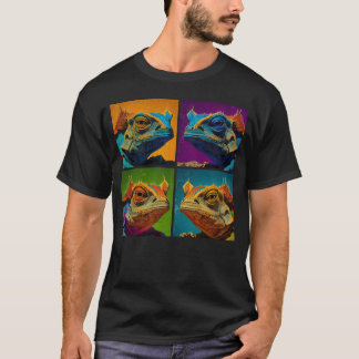 Horned Lizard Pop Art Design Illustration Colorful T-Shirt