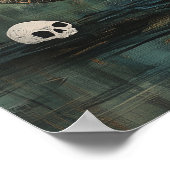 Horned Mermaid Moon Witchy AI Art Matte Value Poster (Ecke)