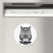 Horned Owl 3-Zoll-Magnet Magnet (In Situ (Geschirrspüler))