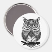 Horned Owl 3-Zoll-Magnet Magnet (Vorderseite/Rückseite)