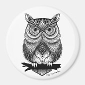 Horned Owl 3-Zoll-Magnet Magnet (Vorne)
