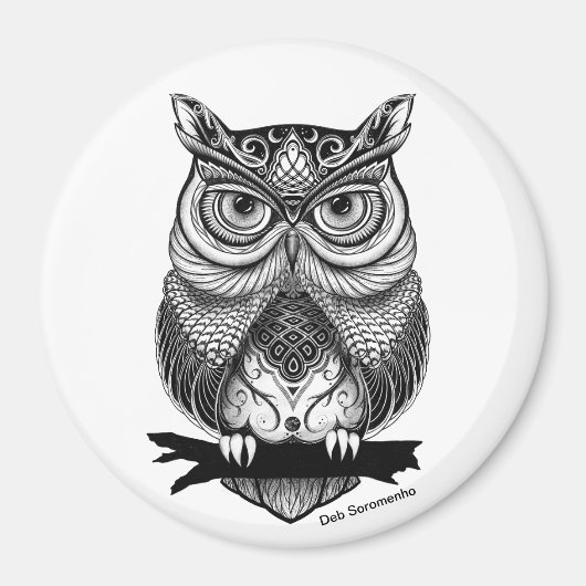 Horned Owl 3-Zoll-Magnet Magnet (Vorne)