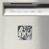 Horned Owl Bird Nature Magnet (In Situ (Geschirrspüler))