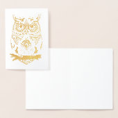 Horned Owl Gold Foil Blank Grußkarte Folienkarte (Anzeige)