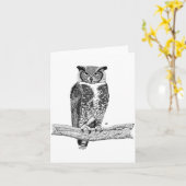 Horned Owl Karte (Gelbe Blume)