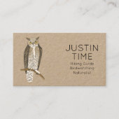 Horned Owl Naturalist Guide Birdwatcher Wanderung Visitenkarte (Vorderseite)