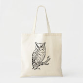 Horned Owl on Branch Line Art Tragetasche (Vorne)