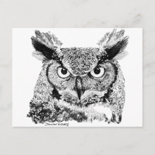 Horned Owl Postkarte