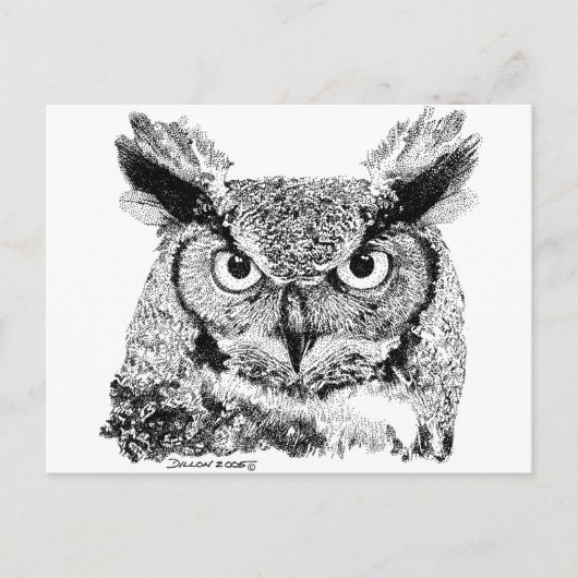 Horned Owl Postkarte (Vorderseite)